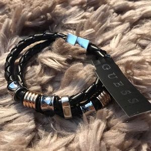 Guess leather braided magnetic bracelet